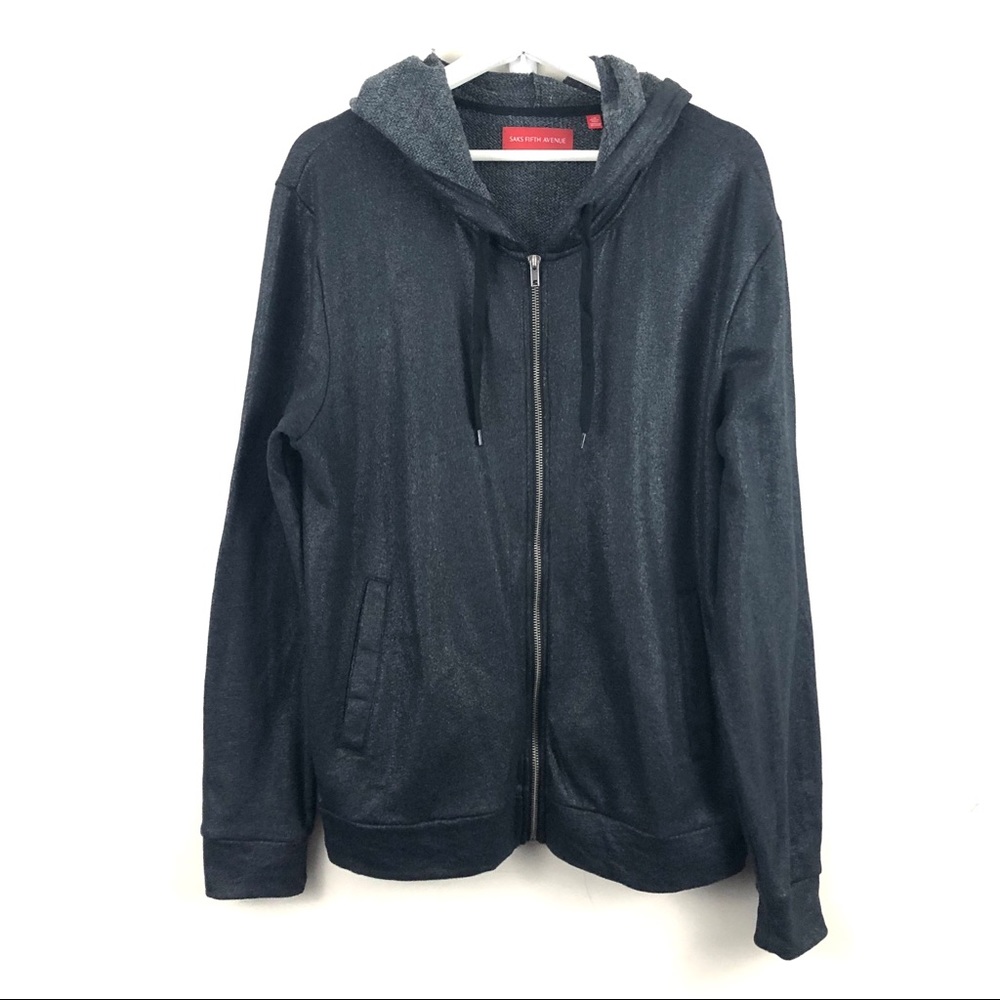 Saks Fifth Avenue Metallic Full Zip Hoodie